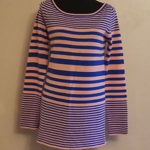 Bongo Long Sleeves Pink & Blue Sweater Size Medium